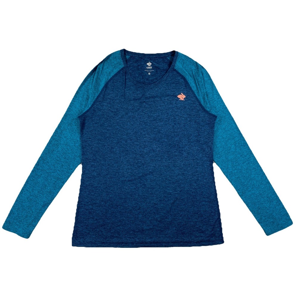 Rabbit Running EZ Tee Long Sleeve Shirt Women's XL Blue & Teal